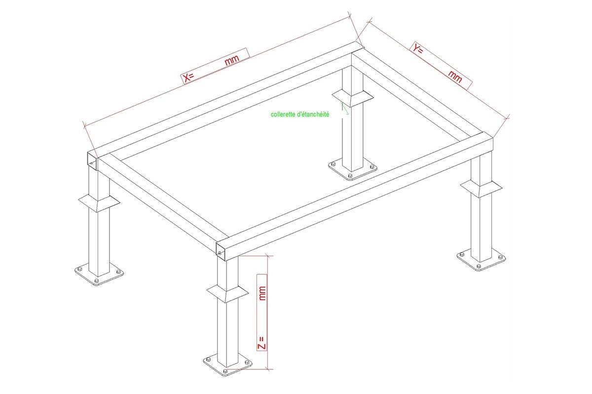 Châssis de supportage sur-mesure